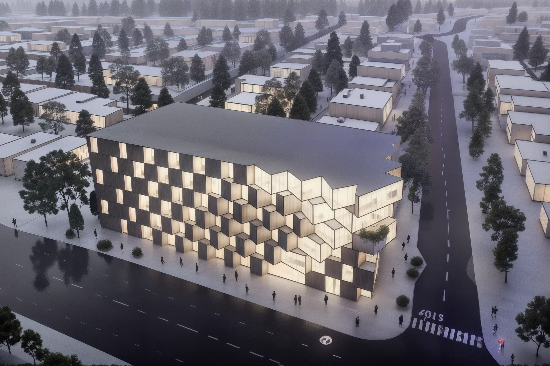 Bayview Townhouses night view 6ix development